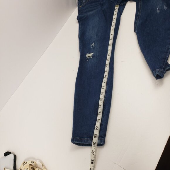 Pistola 28 Ripped Distressed Low Rise Jeans Blue Zippered Legs Pants - Picture 12 of 14